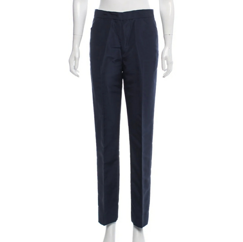 Oscar de la Renta High Rise Navy Blue Pants
